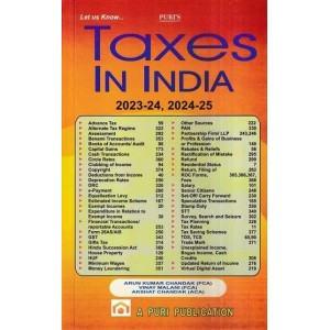 Puri Publication's Let Us Know Taxes In India 2023-24 by Arun Kumar Chandak, Vinay Malan, Akshat Chandak